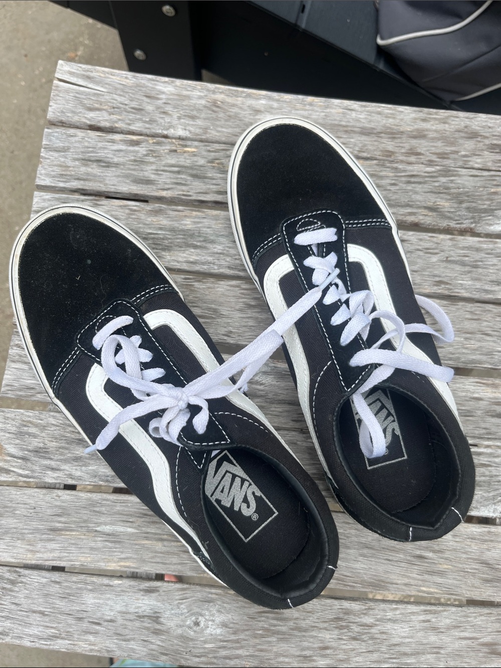 Vans Black & White Low-Top Skate Sneakers